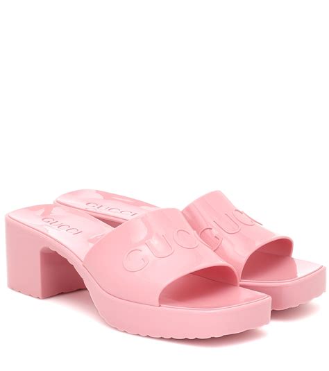 gucci rubber logo platform slide sandal review|Gucci Rubber Platform Sandals Review.